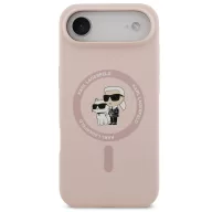   Karl Lagerfeld Liquid Silicone Karl and Choupette MagSafe iPhone Air (2025) hátlap tok, rózsaszín