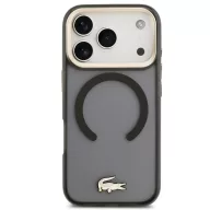   Lacoste PC/TPU Frosted Finish Gold Logo Apple iPhone 17 Pro MagSafe tok, fekete-arany