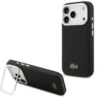   Lacoste Iconic Petit Pique Camera Stand Apple iPhone 17 Pro MagSafe tok kitámasztóval, fekete