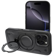   Frost Armor Apple iPhone 17 Pro Max starabíró tok kitámasztóható gyűrűvel, fekete