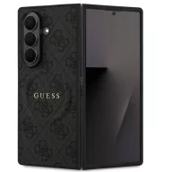   Guess PU Leather 4G Colored Ring Samsung Galaxy Z Fold 7 mágneses kemény hátlap tok, fekete