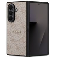   Guess PU Leather 4G Colored Ring Samsung Galaxy Z Fold 7 mágneses kemény hátlap tok, rózsaszín