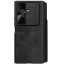 Nillkin Qin Pro Samsung Galaxy Z Fold 7 bőr flip tok S-Pen / kártyatartóval, csúsztatható kameravédővel, fekete