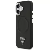   Guess PU Leather Triangle Logo Apple iPhone 17 MagSafe hátlap tok, fekete
