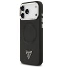 Guess PU Leather Triangle Logo Apple iPhone 17 Pro Max MagSafe hátlap tok, fekete