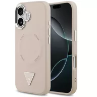   Guess PU Leather Triangle Logo Apple iPhone 17 MagSafe hátlap tok, rózsaszín