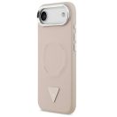 Guess PU Leather Triangle Logo Apple iPhone Air (2025) MagSafe hátlap tok, rózsaszín