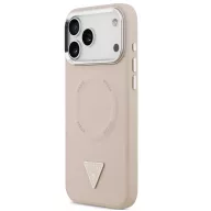   Guess PU Leather Triangle Logo Apple iPhone 17 Pro MagSafe hátlap tok, rózsaszín