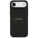 Guess Grained Ring Apple iPhone Air (2025) MagSafe hátlap tok, fekete