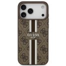 Guess 4G Printed Stripes Apple iPhone 17 Pro Max MagSafe hátlap tok, barna