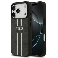   Guess 4G Printed Stripes Apple iPhone 17 Pro MagSafe hátlap tok, fekete