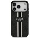 Guess 4G Printed Stripes Apple iPhone 17 Pro Max MagSafe hátlap tok, fekete