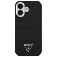   Guess Glitter Triangle Logo Apple iPhone 17 MagSafe hátlap tok, fekete-ezüst