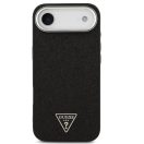 Guess Glitter Triangle Logo Apple iPhone Air (2025) MagSafe hátlap tok, fekete-ezüst