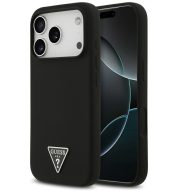   Guess Silicone Triangle Logo Apple iPhone 17 Pro Max MagSafe hátlap tok, fekete