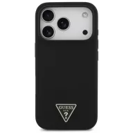   Guess Silicone Triangle Logo Apple iPhone 17 Pro Max MagSafe hátlap tok, fekete