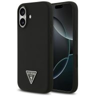   Guess Silicone Triangle Logo Apple iPhone 17 MagSafe hátlap tok, fekete