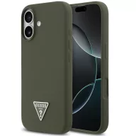   Guess Silicone Triangle Logo Apple iPhone 17 MagSafe hátlap tok, zöld (khaki)