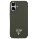 Guess Silicone Triangle Logo Apple iPhone 17 MagSafe hátlap tok, zöld (khaki)