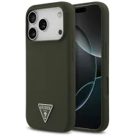   Guess Silicone Triangle Logo Apple iPhone 17 Pro Max MagSafe hátlap tok, zöld (khaki)