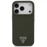   Guess Silicone Triangle Logo Apple iPhone 17 Pro Max MagSafe hátlap tok, zöld (khaki)