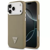   Guess Grained Triangle Logo Apple iPhone 17 Pro Max MagSafe hátlap tok, barna