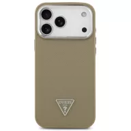   Guess Grained Triangle Logo Apple iPhone 17 Pro Max MagSafe hátlap tok, barna