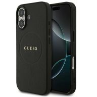   Guess Grained Ring Apple iPhone 17 MagSafe hátlap tok, fekete