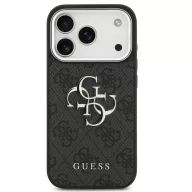   Guess 4G Big 4G Classic Logo Apple iPhone 17 Pro hátlap tok, fekete-ezüst