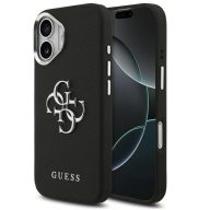   Guess Grained Big 4G Classic Logo Apple iPhone 17 hátlap tok, fekete-ezüst