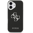 Guess Grained Big 4G Classic Logo Apple iPhone 17 hátlap tok, fekete-ezüst