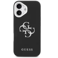   Guess Grained Big 4G Classic Logo Apple iPhone 17 hátlap tok, fekete-ezüst
