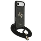 Guess 4G Big Logo Cord Stap Apple iPhone Air (2025) hátlap tok vállpánttal, fekete