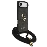   Guess 4G Big Logo Cord Stap Apple iPhone Air (2025) hátlap tok vállpánttal, fekete