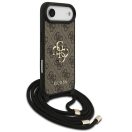 Guess 4G Big Logo Cord Stap Apple iPhone Air (2025) hátlap tok vállpánttal, barna