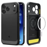   Spigen Rugged Armor MagFit Apple iPhone 17 Pro Max tok, MagSafe, Matte Black, fekete