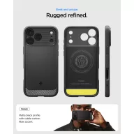   Spigen Rugged Armor MagFit Apple iPhone 17 Pro Max tok, MagSafe, Matte Black, fekete