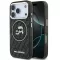 Karl Lagerfeld IML Glitter Karl & Choupette Heads Logo iPhone 17 Pro MagSafe kompatibilis hátlap tok, fekete