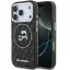 Karl Lagerfeld IML Glitter Karl & Choupette Heads Logo iPhone 17 Pro MagSafe kompatibilis hátlap tok, fekete