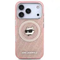  Karl Lagerfeld IML Choupette Head Logo iPhone 17 Pro Max MagSafe kompatibilis hátlap tok, rózsaszín