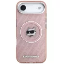 Karl Lagerfeld IML Choupette Head Logo iPhone Air (2025) MagSafe kompatibilis hátlap tok, rózsaszín