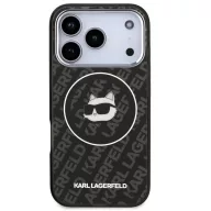   Karl Lagerfeld IML Choupette Head Logo iPhone 17 Pro MagSafe kompatibilis hátlap tok, fekete