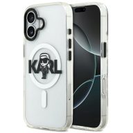   Karl Lagerfeld IML Karl Sketch Logo iPhone 17 MagSafe kompatibilis hátlap tok, átlátszó