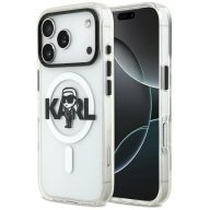   Karl Lagerfeld IML Karl Sketch Logo iPhone 17 Pro MagSafe kompatibilis hátlap tok, átlátszó