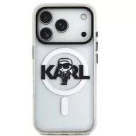   Karl Lagerfeld IML Karl Sketch Logo iPhone 17 Pro MagSafe kompatibilis hátlap tok, átlátszó