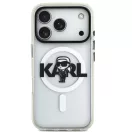 Karl Lagerfeld IML Karl Sketch Logo iPhone 17 Pro Max MagSafe kompatibilis hátlap tok, átlátszó