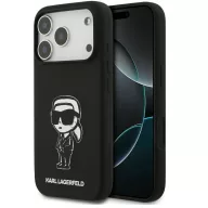   Karl Lagerfeld Silicone Karl Sketch & Logo iPhone 17 Pro MagSafe kompatibilis hátlap tok, fekete