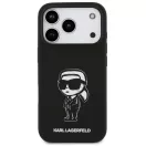 Karl Lagerfeld Silicone Karl Sketch & Logo iPhone 17 Pro MagSafe kompatibilis hátlap tok, fekete