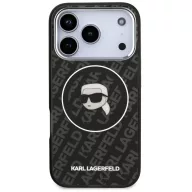   Karl Lagerfeld IML Karl Head Logo iPhone 17 Pro Max MagSafe kompatibilis hátlap tok, fekete