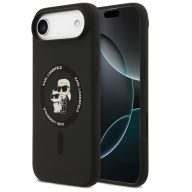   Karl Lagerfeld Silicone Karl&Choupette Ring Apple iPhone Air (2025) MagSafe kompatibilis hátlap tok, fehér